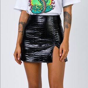 Princess Polly black croc mini skirt. Never worn.